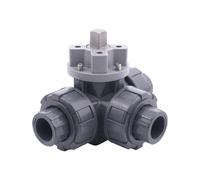 Manguito para Cementar 25 mm T-alimentación Válvula de Bola PVC de 3 Vías ISO-Top F03 10 bar PTFE/EPDM