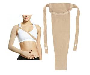 Manguito para Linfedema 20 30 MmHg Compresión Firme, Arena Media Manejar Edema Hinchazón Condiciones Posteriores a la Mastectomía Tela Cómoda(M)