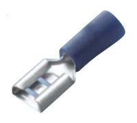 Manguito pasador plano 2,5mm2 Vinilo Azul 6,3 x 0,8 mm - 10 piezas