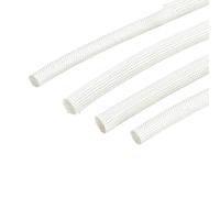 Manguito Protector de Cables Fibra Vidrio 50 Metros, Trenzado Aislante Resistente a Altas temperaturas 600 °C(White,10mm)