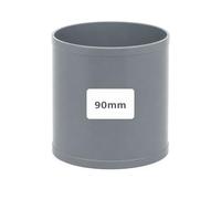 Manguito PVC para Unión de Tuberías de Saneamiento y Evacuación | Conector Recto para Empalmar Tubos PVC | Accesorio de Fontanería Disponible en Varias Medidas (90mm)