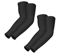 Manguitos 2 Pares, Upf 50+ Refrescante, Anti Uv, De Compresión, Protección Solar, Antideslizantes Para Correr, Ciclismo, Voleibol, Baloncesto (Negro*2 juegos)