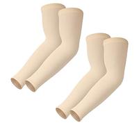 Manguitos 2 Pares, Upf 50+ Refrescante, Anti Uv, De Compresión, Protección Solar, Antideslizantes Para Correr, Ciclismo, Voleibol, Baloncesto (Amarillo*2 juegos)