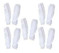 Manguitos Blancos de Pu para Adultos, 5 Pares Impermeables