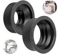 Manguitos de goma para sifón, 2 unidades, NW 30/50 y NW 40/50, para tubo de drenaje DN50 interior de 50 mm de diámetro y 1 ¼ a 1 ½" Sifón exterior Ø 28-40 mm, diámetro de 55 mm, manguito de tope de 25