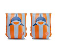 Manguitos Inflables Infantiles Tiburón con Rayas - Flotadores para Niños de 2 a 6 Años hasta 30 kg - Manguitos Hinchables con Válvulas de Seguridad - Certificación EN13138 - Uso en Piscina y Playa