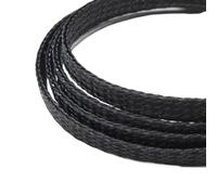 Manguitos para Cable Funda Trenzada expandida de 1/5/20/50 m, Hilo algodón PP, Envoltura Alambre 4, 8 y 12 mm, protección Cables, arnés línea, Funda Cable(Black Black,4mm,20 Meters)