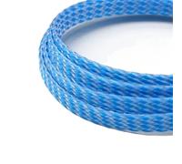 Manguitos para Cable Funda Trenzada expandida de 1/5/20/50 m, Hilo algodón PP, Envoltura Alambre 4, 8 y 12 mm, protección Cables, arnés línea, Funda Cable(Blue Clear,8mm,50 Meters)