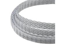 Manguitos para Cable Funda Trenzada expandida de 1/5/20/50 m, Hilo algodón PP, Envoltura Alambre 4, 8 y 12 mm, protección Cables, arnés línea, Funda Cable(Grey Clear,4mm,5 Meters)