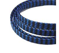 Manguitos para Cable Funda Trenzada expandida de 1/5/20/50 m, Hilo algodón PP, Envoltura Alambre 4, 8 y 12 mm, protección Cables, arnés línea, Funda Cable(Blue Black,12mm,50 Meters)