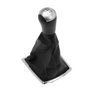 MangWany Pomo de palanca de cambios y embellecedores cromados juego de 5 marchas compatible con Ford Focus MK2 2004-2012 techo de piel sintética