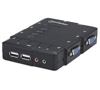 Manhattan 151269 - Switch KVM (2 x USB, VGA, 1600 x 900), Negro