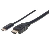 Manhattan 151764 2m USB C HDMI Type A (Estándar) Negro adaptador de cable de víd