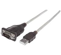 MANHATTAN 151801 Cable DE Serie Plata 0,45 M USB A SERIAL/COM/RS232/DB9 Prolific