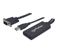 Manhattan 152426 VGA y USB a HDMI convertidor Negro