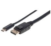 Manhattan 152464 2m USB C DisplayPort Negro adaptador de cable de vídeo