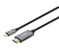 Manhattan 153607 cavo e adattatore video 2 m HDMI tipo A USB tipo-C Nero, Argen
