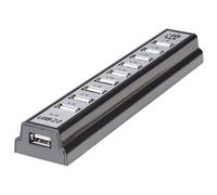 Manhattan 161572 - Hub USB, Negro Hub de escritorio USB 2.0 de 10 pu (Manhattan)