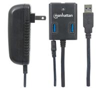 MANHATTAN 162302 - Concentrador USB 3.0, 4 puertos, incl. Fuente de alimentaci&oacu