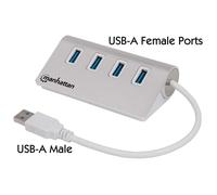 Manhattan 163767 hub de interfaz usb 3.0 (3.1 gen 1) type-a 5000 mbit/