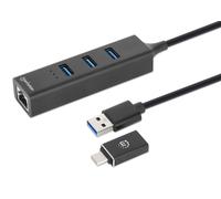 MANHATTAN 180894 USB 3.0 Hub 3 Ports Combo Type-C/A with Gigabit Net (Manhattan)