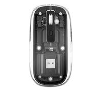 Manhattan 190268 Ratón óptico inalámbrico 800-1600 PPP con Micro Receptor USB Negro Transparente Negro