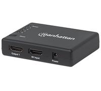 Manhattan 207706 HDMI Video Splitter - Video Splitters (HDMI, Gold, 0,7 m, 4096 x 2160 Pixeles, 480i,480p, 576i,576p, 720p, 1080i,1080p, 2160p, 340 MHz)