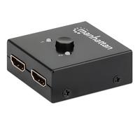 Manhattan 207850 - Conmutador HDMI bidireccional de 2 puertos 4K 30Hz, selección manual, color negro