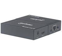 Manhattan 207959 HDMI Over IP Extender Kit fortalece 1080P de señal con conmutador de Red y Piezas de Cable de Red Negro