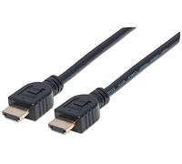 Manhattan 353922 Intellinet - Cable HDMI de alta velocidad con Ethernet (1 m, apantallado, certificado CL3, para instalación en pared), color negro