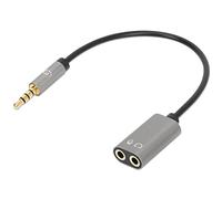 Manhattan 356107 Cable Adaptador para Auriculares con Divisor de Audio estéreo AUX 20 cm Negro