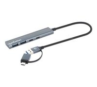 Manhattan 4-Port USB A/C Hub 2x USB-A USB-C Ports - Hub - 4-Port (181075)