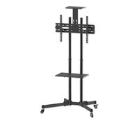 Manhattan 461238 - Soporte Universal para TV con Ruedas para Pantallas de 37" a 70" (hasta 50 kg, Soporte para cámara y Base para AV, extraíble), Color Negro