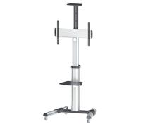 Manhattan 461245 - Soporte Universal Multimedia para televisores de 37" a 70" (Soporte para cámara de hasta 50 kg y Estante AV extraíble), Color Negro y Plateado