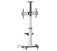 Manhattan 461245 - Soporte Universal Multimedia para televisores de 37" a 70" (Soporte para cámara de hasta 50 kg y Estante AV extraíble), Color Negro y Plateado