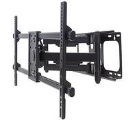 Manhattan 461290 - Soporte de Pared Universal para Pantallas Grandes (inclinable y orientable (para Pantallas Planas y Curvas de 37" a 90") hasta 75 kg, Estructura de Acero Resistente Color Negro