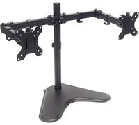 Manhattan 461559 Soporte con Brazo para Monitor Doble para Dos Pantallas de 13" a 32" hasta 8 kg, Doble orientación, Negro