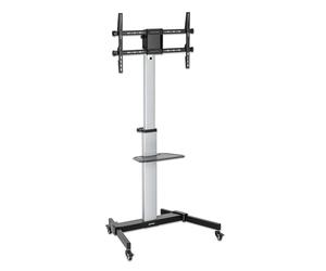 Manhattan 462327 Supporto Tv A Parete 2,18 M [86] Nero, Argento (tv/monitor Trolley StanD- - 37-86in Vesa To 600x400mm 50kg)