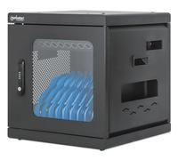 Manhattan Armario de Carga con 10 enchufes, Puerta de Cristal con Cerradura