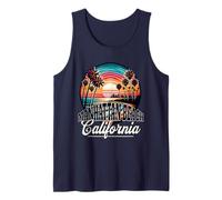 Manhattan Beach California Beach Palmera Sunset Souvenir Camiseta sin Mangas