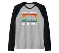 Manhattan Beach California Surf Vintage Cali Redondo SoCal Camiseta Manga Raglan