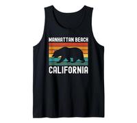 Manhattan Beach California Surf Vintage Cali Redondo SoCal Camiseta sin Mangas