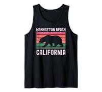 Manhattan Beach California Surf Vintage Cali Redondo SoCal Camiseta sin Mangas