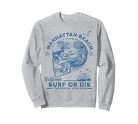 Manhattan Beach Surfing Girl Pacific Ocean Tabla de Surf Hombres Sudadera