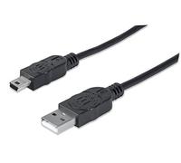 Manhattan Cable USB 2.0 A-St. > Mini-B-St. 1,8M [BK] Mhp