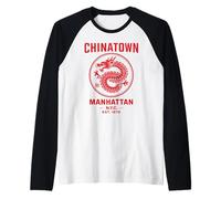 Manhattan Chinatown Nueva York Chinese Lower East Side NYC NY Camiseta Manga Raglan