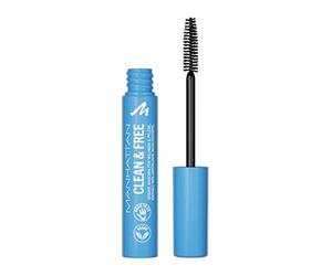 Manhattan Clean & Free 1010N Black - Máscara de rímel impermeable y nutritiva vegana, 7 ml