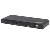 Manhattan Conmutador HDMI de 3 puertos, resolución 4K/UHD a 60 Hz con mando a distancia, alimentación mediante fuente de alimentación 207553