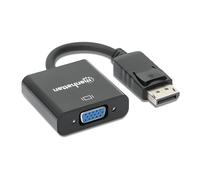 Manhattan DisplayPort a VGA convertidor de Cable (DisplayPort Macho a HD15 Hembra 15 cm Activo) Negro 151962