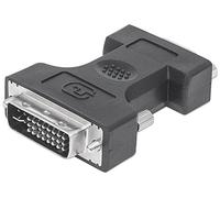 Manhattan DVI-I/VGA Adapter - Adaptador DVI y HD15 FM, Color Gris
